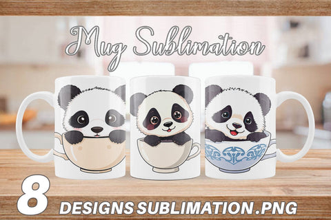 Mug Wrap Teacup Panda Sublimation artnoy 