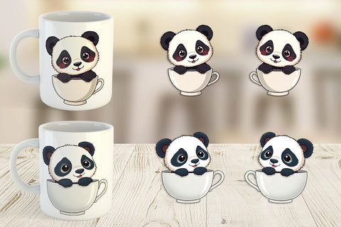 Mug Wrap Teacup Panda Sublimation artnoy 