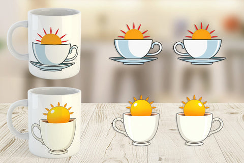 Mug Wrap Teacup Sun Sublimation artnoy 