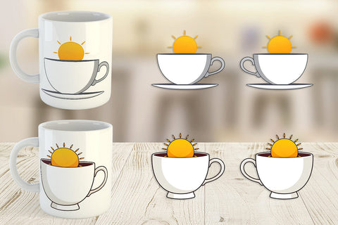 Mug Wrap Teacup Sun Sublimation artnoy 