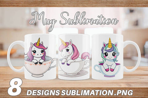 Mug Wrap Teacup Unicorn Sublimation artnoy 