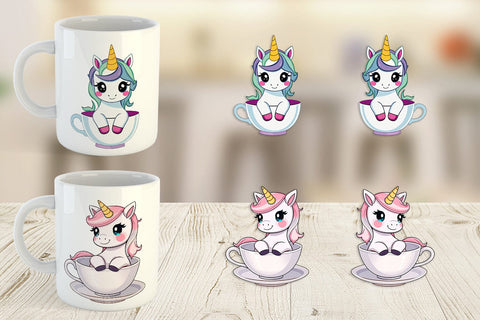 Mug Wrap Teacup Unicorn Sublimation artnoy 