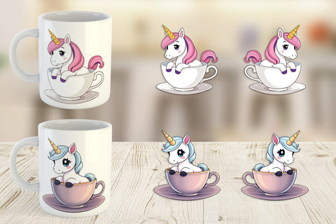 Mug Wrap Teacup Unicorn Sublimation artnoy 