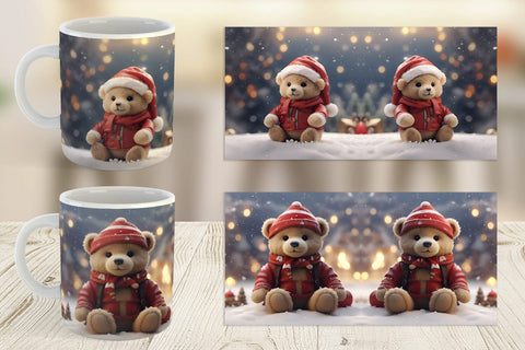 Mug Wrap Tedy Bear Christmas Sublimation artnoy 