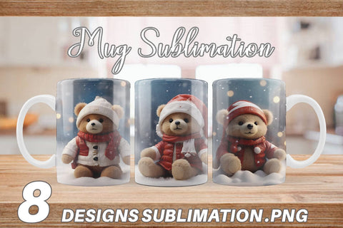 Mug Wrap Tedy Bear Christmas Sublimation artnoy 