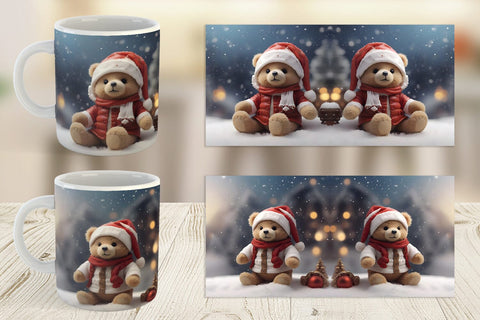 Mug Wrap Tedy Bear Christmas Sublimation artnoy 