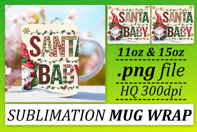 Mug wrap templates, perfect for DIY gifts and crafts! , Gnomes Sublimation afrosvg 