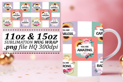 Mug wrap templates, perfect for DIY gifts and crafts! , Quote Sublimation afrosvg 