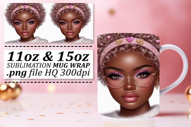 Mug wrap templates, perfect for your creative touch! , Love Girl Sublimation afrosvg 