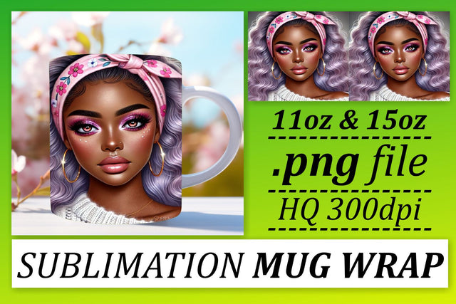 Mug wrap templates, perfect for your creative touch! , Love Girl Sublimation afrosvg 