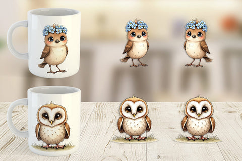 Mug Wrap The Awkward Aviary Quirky Hand-Drawn Bird Sublimation artnoy 