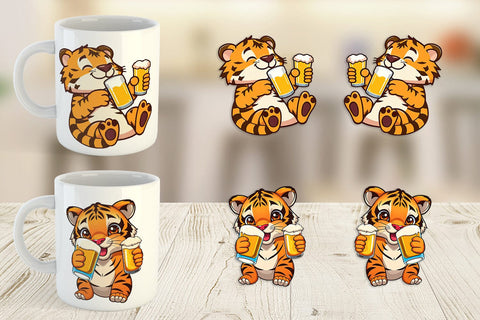 Mug Wrap Tiger Beer Day Sublimation artnoy 