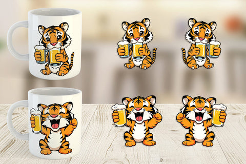 Mug Wrap Tiger Beer Day Sublimation artnoy 