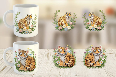 Mug Wrap Tiger Embroidery Sublimation artnoy 
