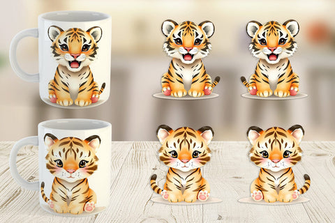 Mug Wrap Tiger Wildlife Sublimation artnoy 