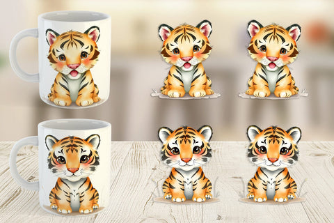 Mug Wrap Tiger Wildlife Sublimation artnoy 