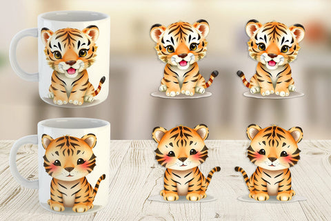 Mug Wrap Tiger Wildlife Sublimation artnoy 