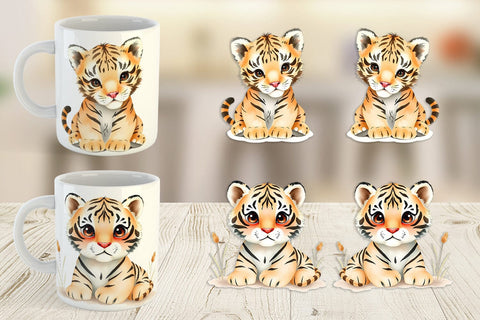 Mug Wrap Tiger Wildlife Sublimation artnoy 