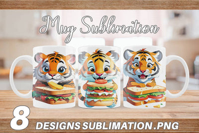 Mug wrap Tiger with Sandwich Sublimation artnoy 
