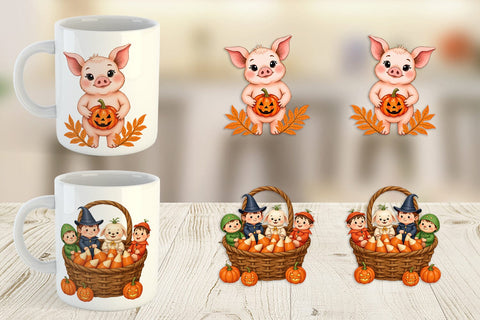 Mug Wrap Tiny Farm Halloween Sublimation artnoy 