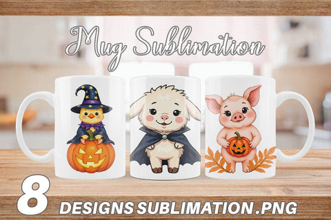 Mug Wrap Tiny Farm Halloween Sublimation artnoy 