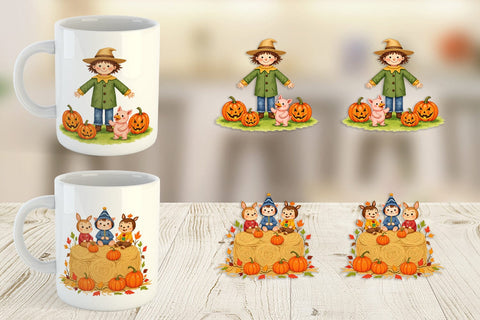 Mug Wrap Tiny Farm Halloween Sublimation artnoy 