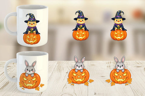 Mug Wrap Tiny Farm Halloween Sublimation artnoy 