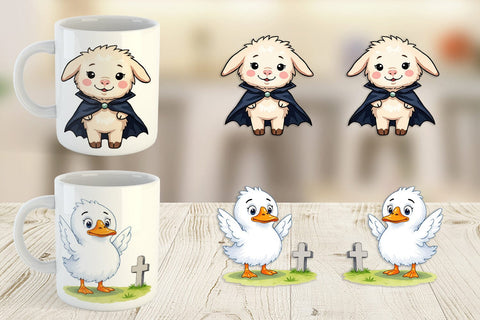 Mug Wrap Tiny Farm Halloween Sublimation artnoy 