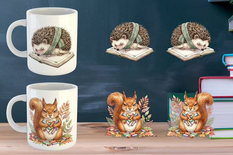 Mug Wrap Tired Boho Teacher Animal Watercolor Sublimation artnoy 