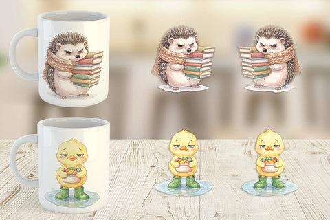 Mug Wrap Tired Morning Commute Animal Sublimation artnoy 