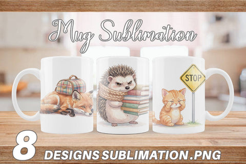 Mug Wrap Tired Morning Commute Animal Sublimation artnoy 