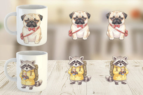 Mug Wrap Tired Morning Commute Animal Sublimation artnoy 