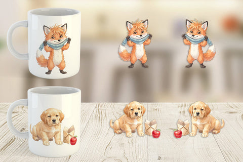 Mug Wrap Tired School Animal Morning Burnout Sublimation artnoy 