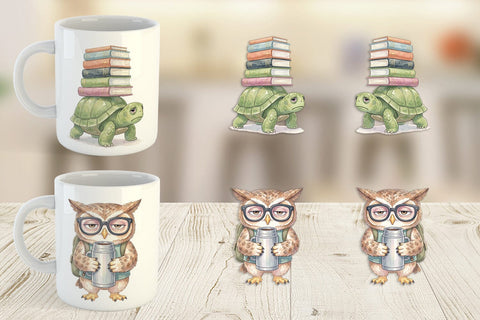Mug Wrap Tired School Animal Morning Burnout Sublimation artnoy 