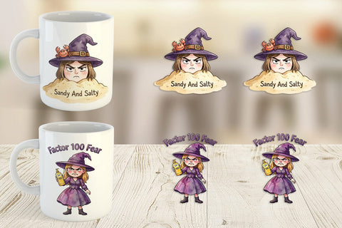 Mug Wrap Tired Summerween Witch Sublimation artnoy 