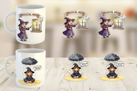 Mug Wrap Tired Summerween Witch Sublimation artnoy 