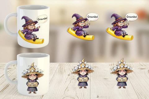 Mug Wrap Tired Summerween Witch Sublimation artnoy 