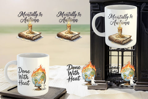 Mug Wrap Tired Tropical Scholar Goth Quote Sublimation artnoy 