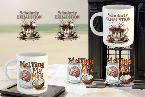 Mug Wrap Tired Tropical Scholar Goth Quote Sublimation artnoy 
