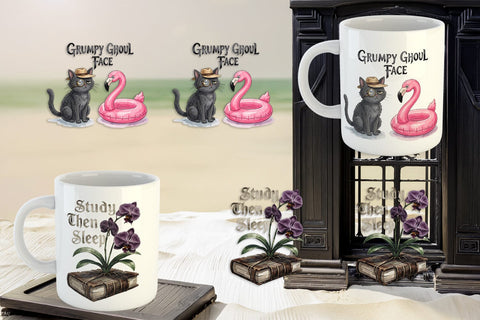 Mug Wrap Tired Tropical Scholar Goth Quote Sublimation artnoy 