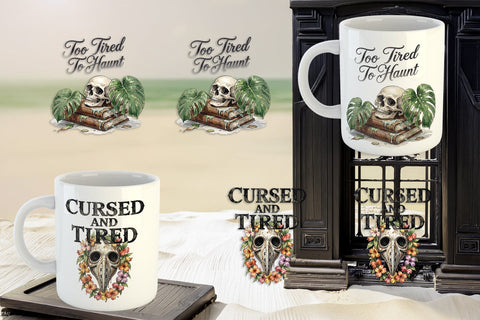 Mug Wrap Tired Tropical Scholar Goth Quote Sublimation artnoy 