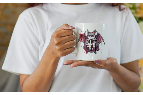 Mug Wrap Tired Vampire Grumpy Quote Sublimation artnoy 