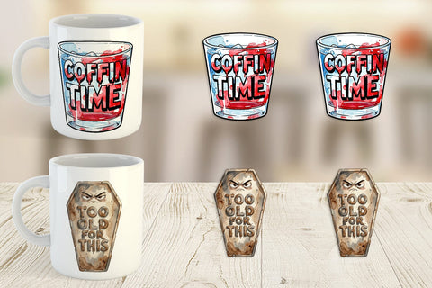 Mug Wrap Tired Vampire Grumpy Quote Sublimation artnoy 