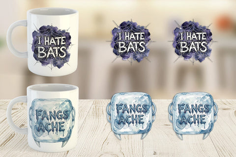 Mug Wrap Tired Vampire Grumpy Quote Sublimation artnoy 