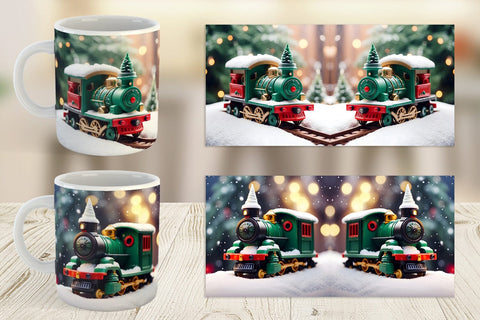 Mug Wrap Train Christmas Sublimation artnoy 