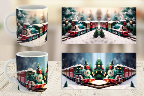 Mug Wrap Train Christmas Sublimation artnoy 