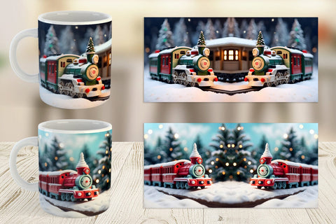 Mug Wrap Train Christmas Sublimation artnoy 