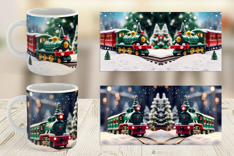 Mug Wrap Train Christmas Sublimation artnoy 