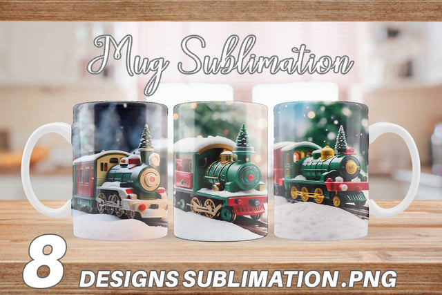 Mug Wrap Train Christmas Sublimation artnoy 