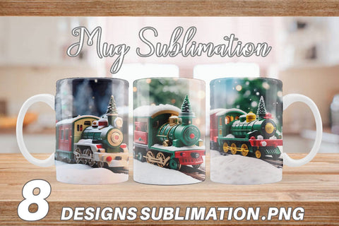 Mug Wrap Train Christmas Sublimation artnoy 